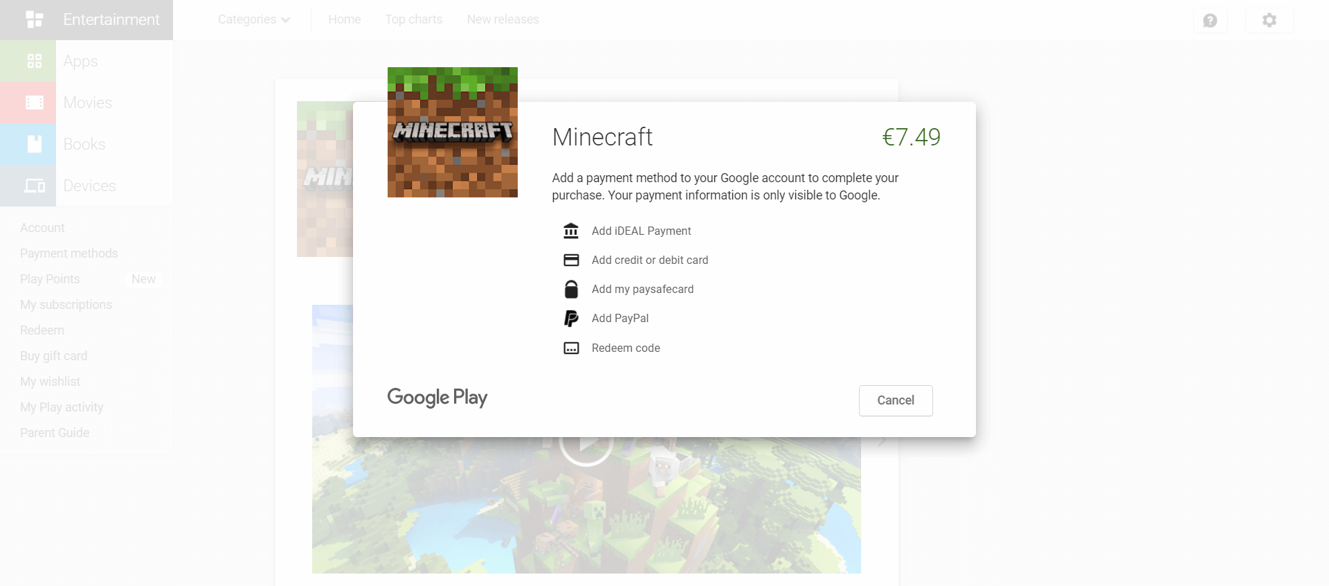 google play payment