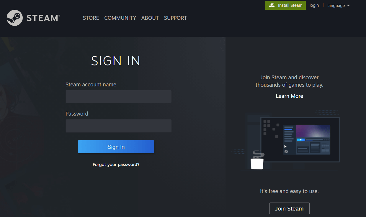 steam sign up